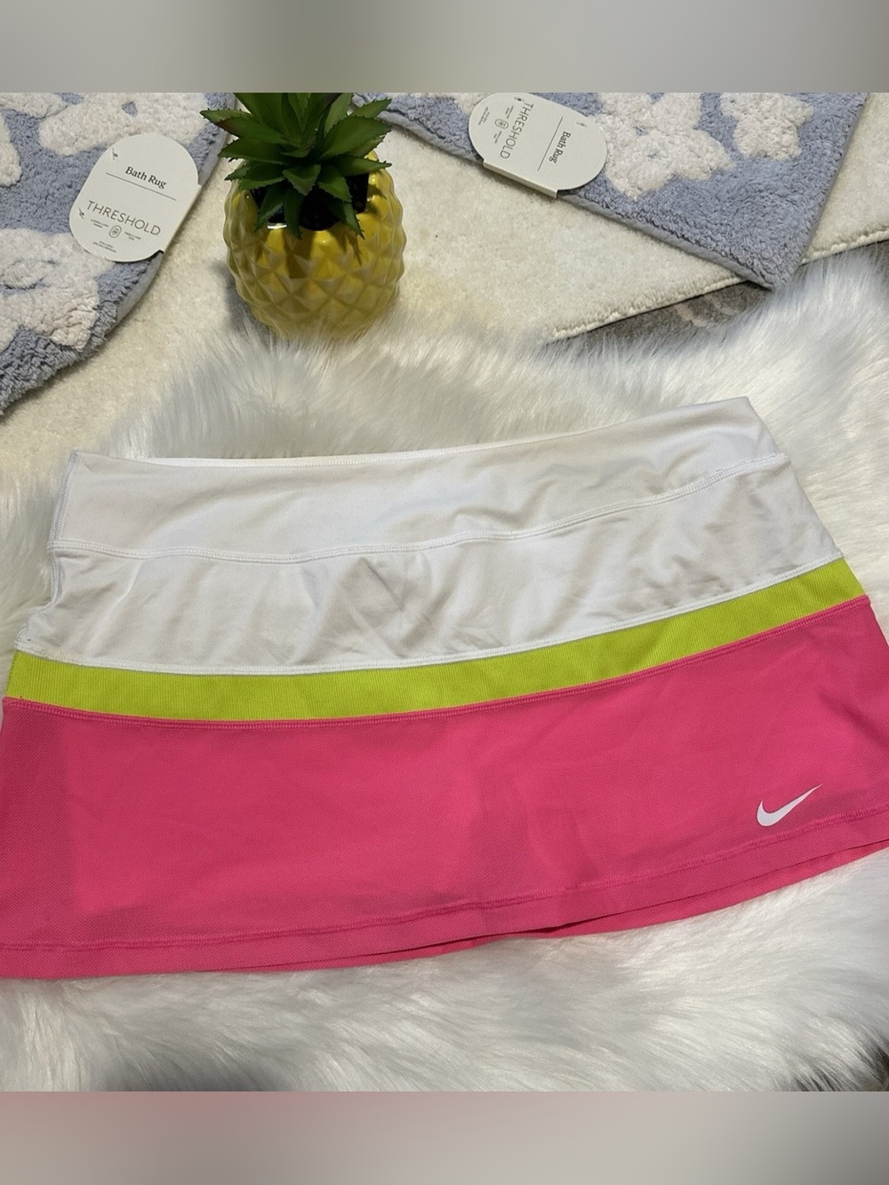 Nike Women's Pink, White & Lime Athletic Tennis Skort